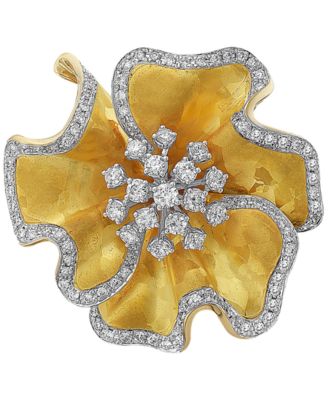 EFFY&reg; Diamond Flower Statement Ring (1-3/8 ct. t.w.) in 14k Gold