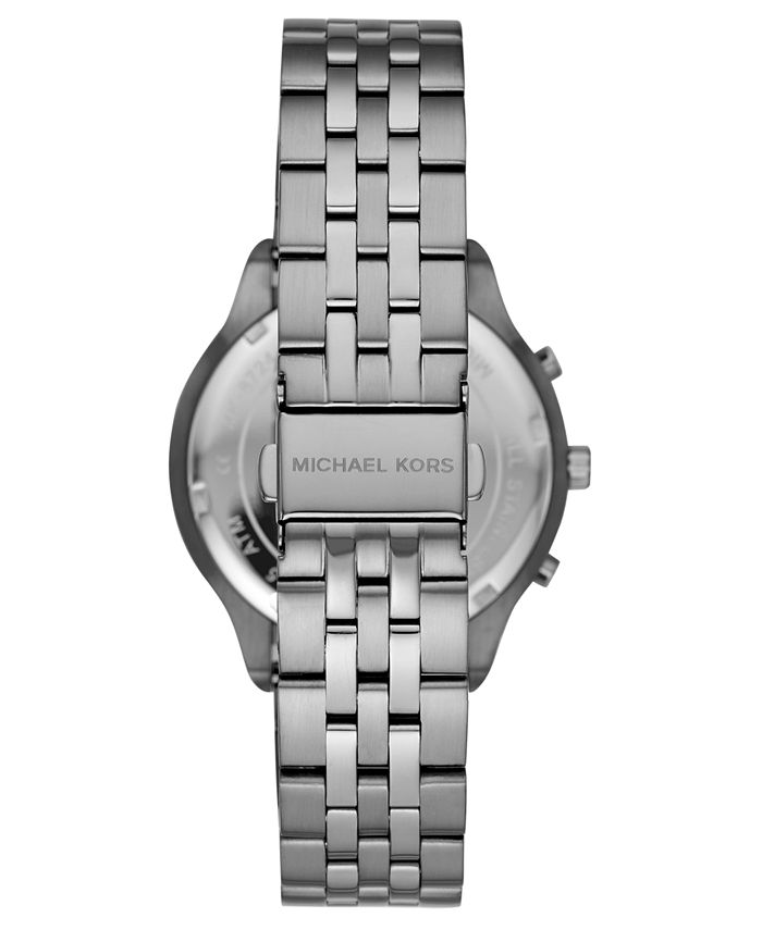 Michael Kors Men's Chronograph Sutter Gunmetal Stainless Steel Bracelet ...