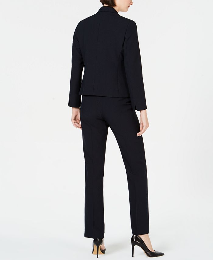 Le Suit Mini Pinstripe Two-Button Pantsuit - Macy's