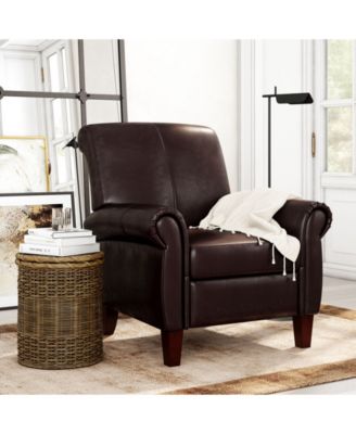 dorel living elegant faux leather club chair