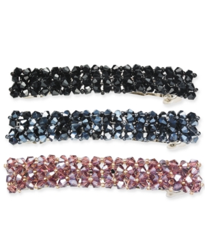 image of Inc Silver-Tone 3-Pc. Set Sparkle Bead Hair Barrettes, Created for Macy-s