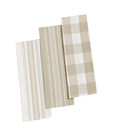 Farmhouse Living Stripe and Check Kitchen Towels - Set of 3