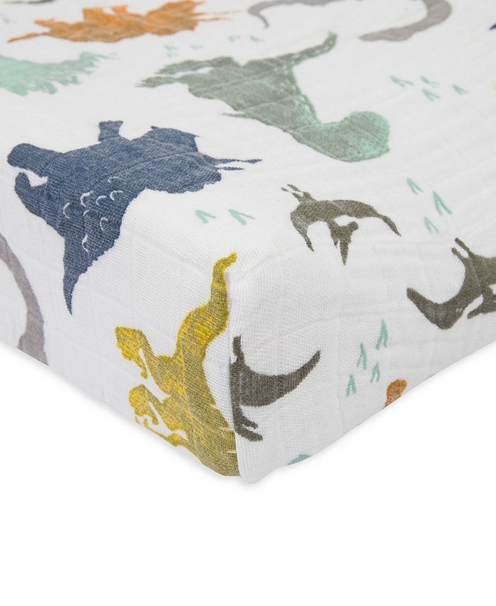 Little Unicorn - Dino Friends Cotton Muslin Changing Pad Cover
