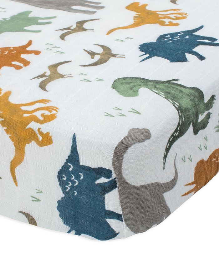 Little Unicorn Dino Friends Cotton Muslin Crib Sheet & Reviews All