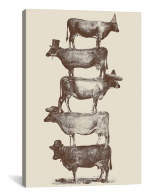 Cow Cow Nuts by Florent Bodart Wrapped Canvas Print - 26" x 18"