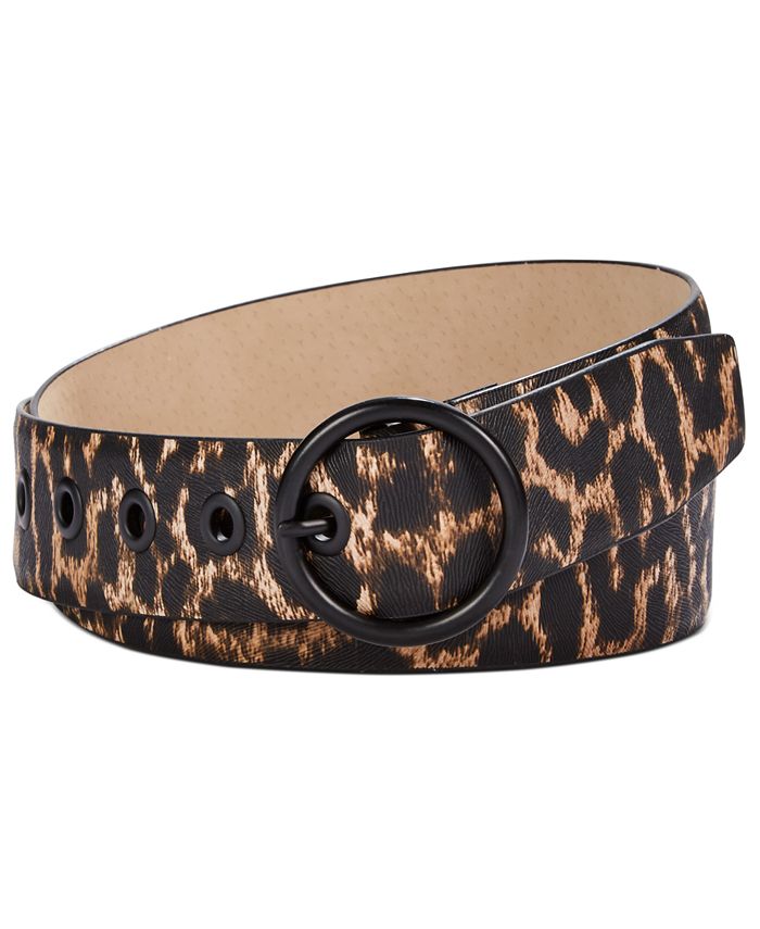 Steve Madden Leopard-Print Belt - Macy's