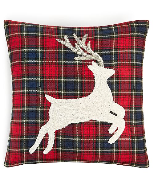 Martha Stewart Collection Plaid Stag 18 X 18 Decorative Pillow
