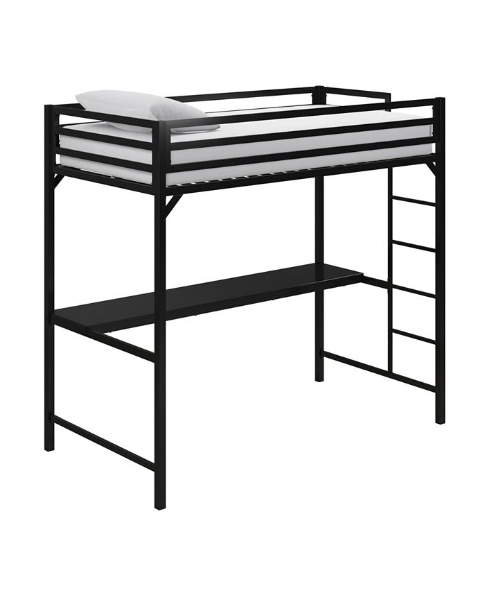 EveryRoom Mason Metal Twin Loft Bed with Desk - Macy's