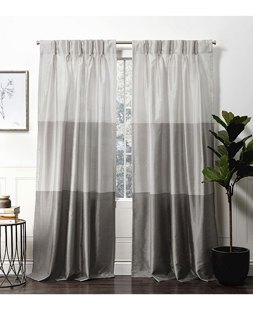 Exclusive Home Curtains Chateau Striped Faux Silk Pinch Pleat