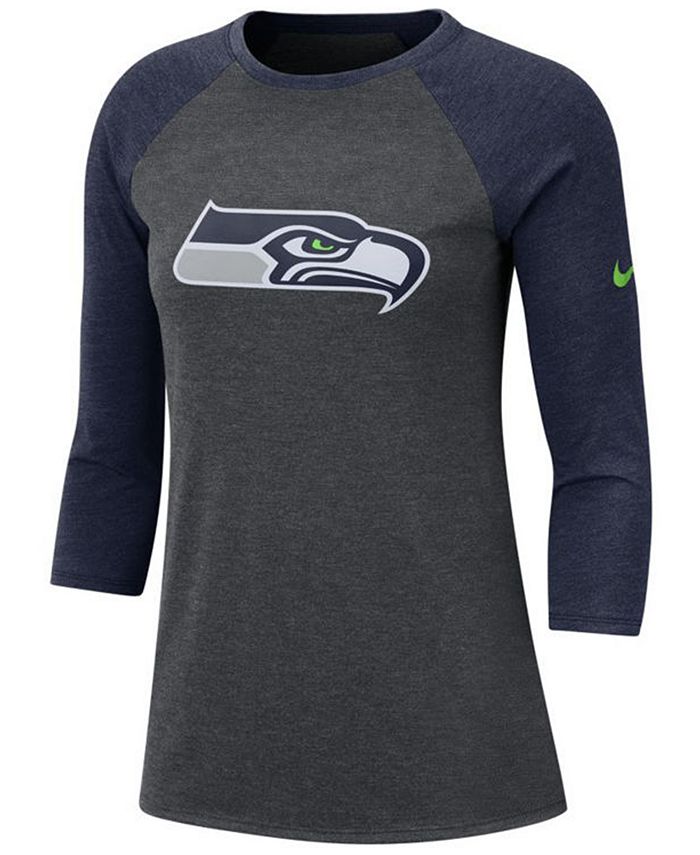 Nike Women's Seattle Seahawks Logo Three-Quarter Sleeve T-Shirt - Macy's