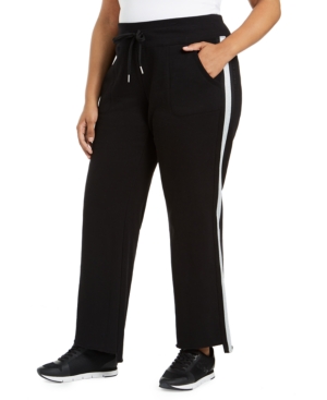 Calvin Klein Plus Size Track Pants In Black Heather