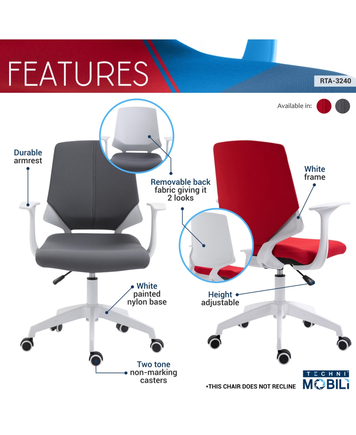 Techni Mobili Mid Back Chair