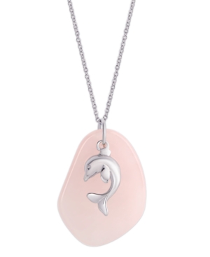 image of Pendant Necklace with Dolphin Charm in Sterling Silver