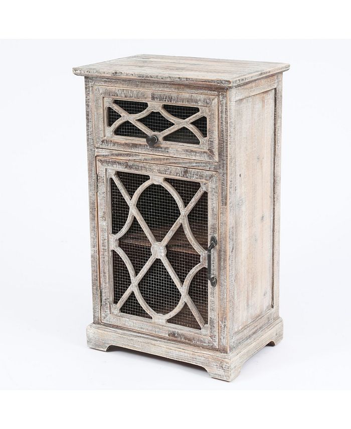 Luxen Home Rustic Wood and Metal Small Console Macy's