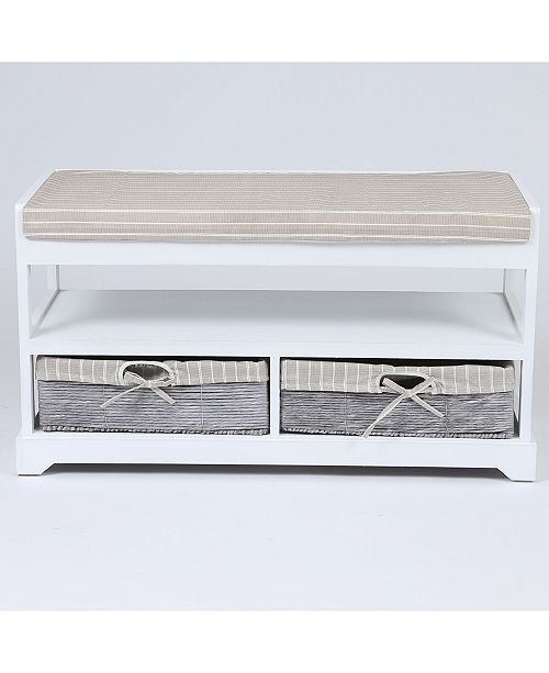 Luxen Home Wood Storage Bench Reviews Furniture Macy S