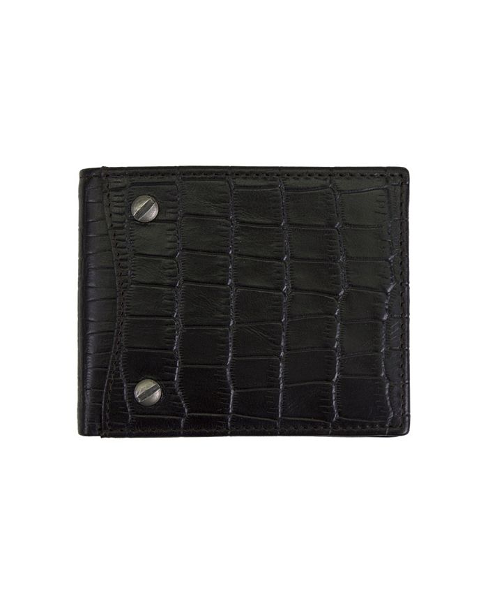 Steve Madden Crock Leather Billfold Wallet with Screws - Macy's