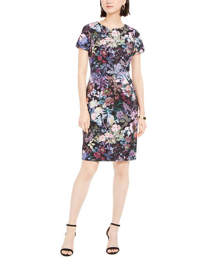 Adrianna Papell Floral-Print Scuba Dress & Reviews - Dresses - Women ...