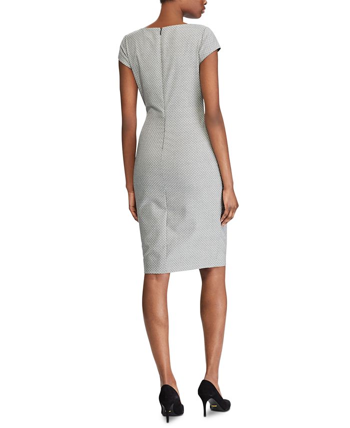 Lauren Ralph Lauren Petite Houndstooth Cap-Sleeve Dress - Macy's