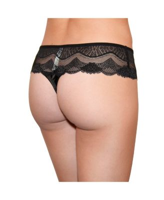 BCBGMAXAZRIA 3 Pack Satin with Lace Hipster Thong Underwear