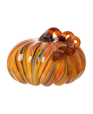 Striped Glass Large Pumpkin