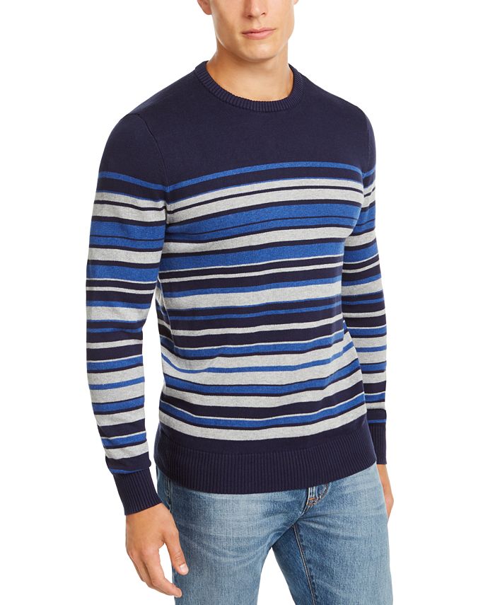 Club Room Men's Stripe Cotton Sweater, Created for Macy's & Reviews ...