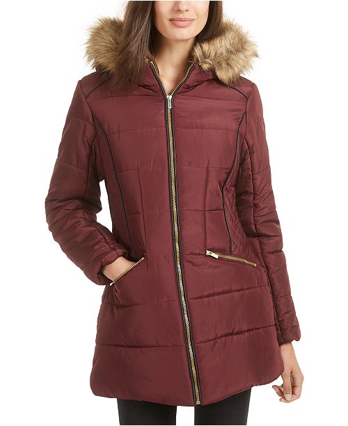 Celebrity Pink Juniors Faux Fur Trim Hooded Puffer Coat Reviews Coats Women Macy S,Gold Vintage Versace Sunglasses