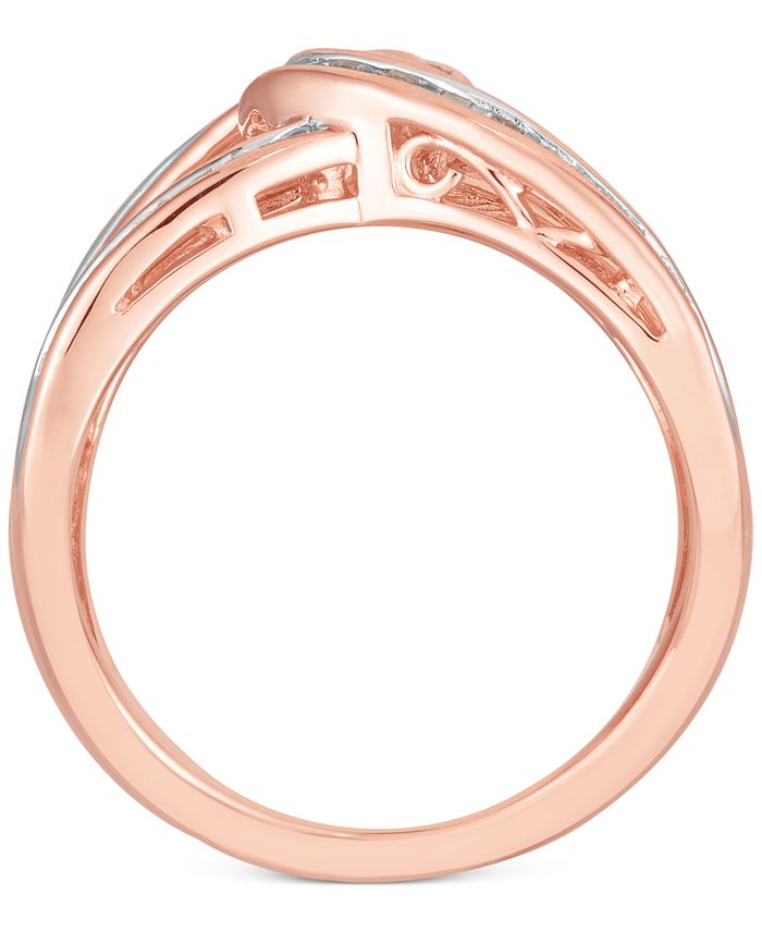 Macy's Diamond Baguette Interwoven Statement Ring (1 ct. t.w.) in Rose