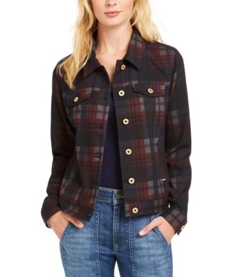 tommy hilfiger plaid trucker jacket