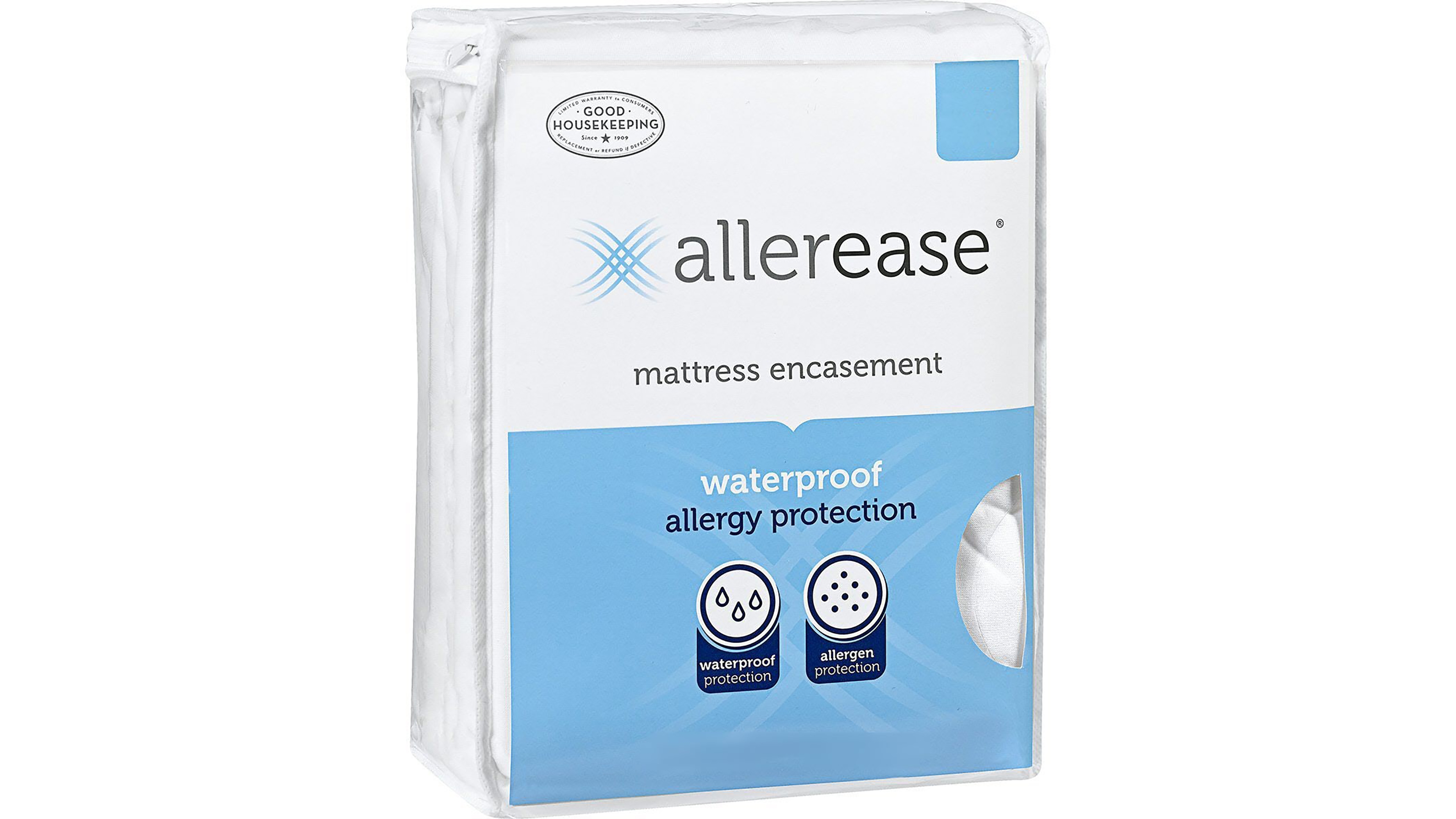 AllerEase Waterproof Allergy Protection Zippered Mattress Protector, Twin