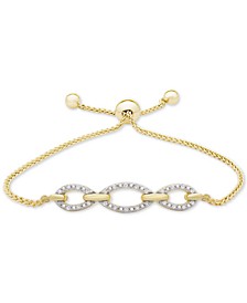 Diamond Chain Link Bolo Bracelet (1/10 ct. t.w.) in 14k Gold-Plated Sterling Silver