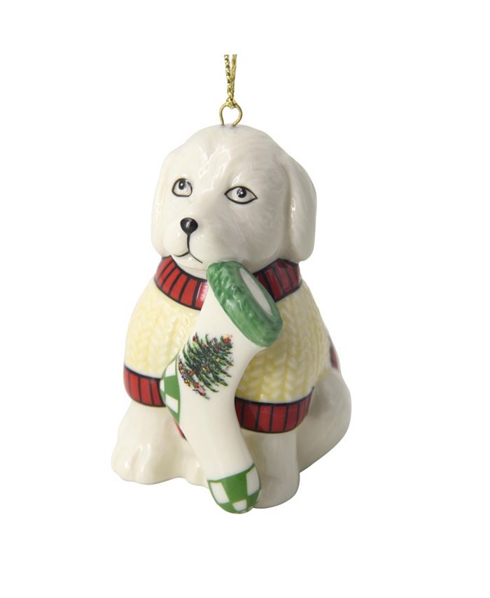 Spode Christmas Tree Puppy with Stocking Ornament Macy's