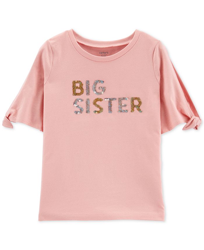 Carter's Little & Big Girls Flip-Sequin Sister-Print Cotton T-Shirt ...