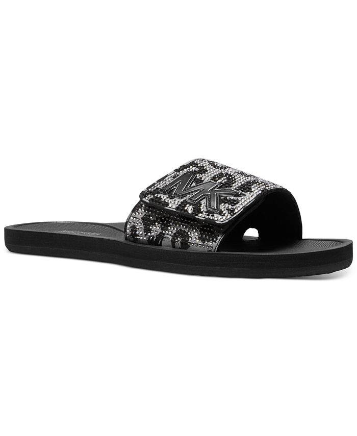 Michael Kors MK Slide Flat Sandals - Macy's