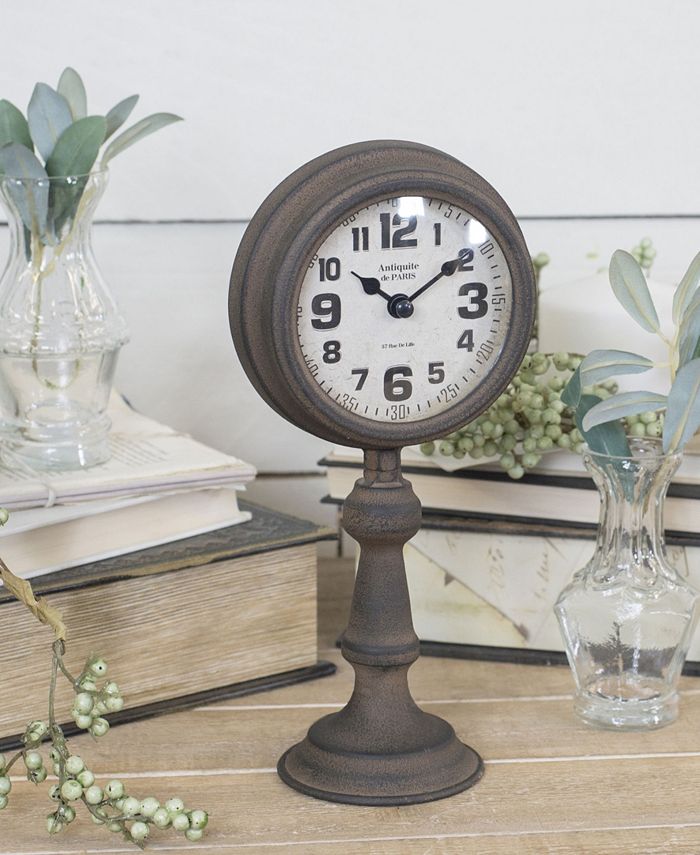 VIP Home & Garden Rustic Metal Table Clock - Macy's