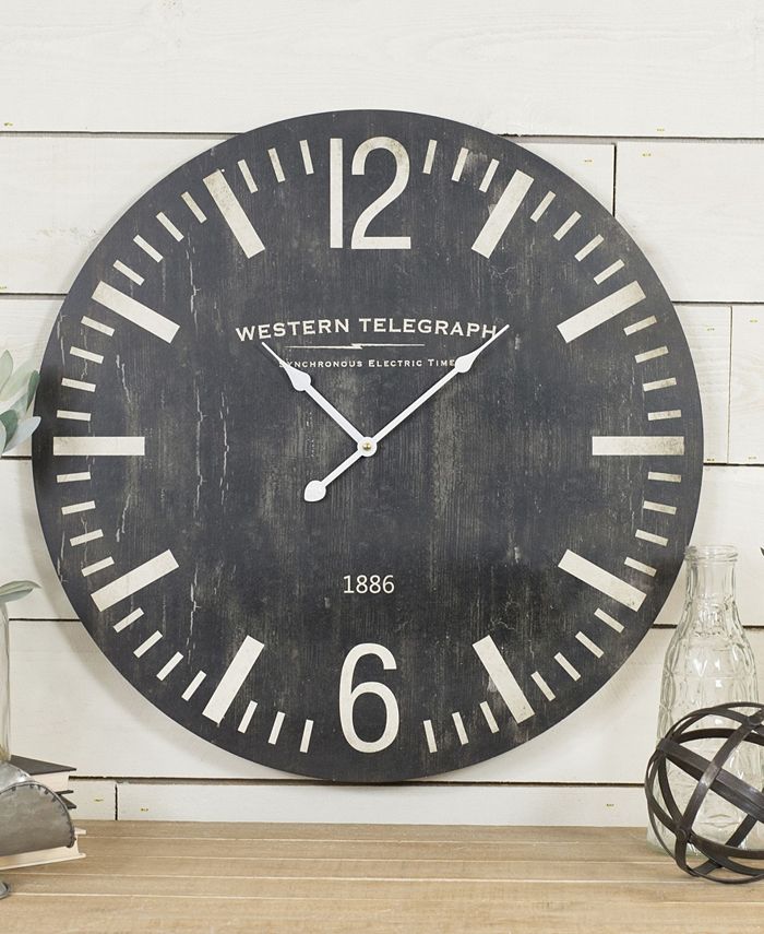 VIP Home & Garden Wood 23" Wall Clock Macy's