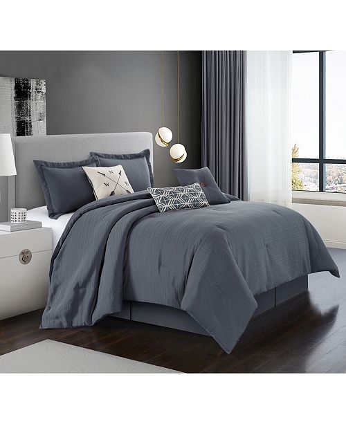 Nanshing Chandler 7 Pc Grey Queen Comforter Set Reviews