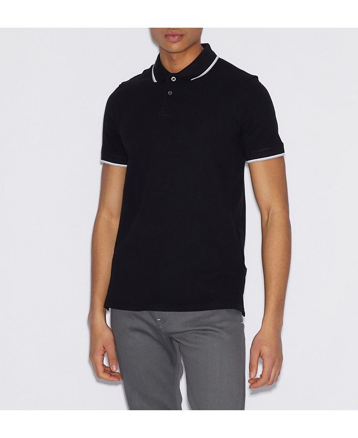 A|X Armani Exchange Contrast Polo Shirt - Macy's