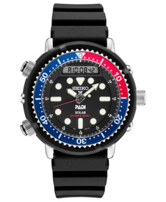 Seiko Men s Solar Analog Digital Prospex Divers Black Silicone