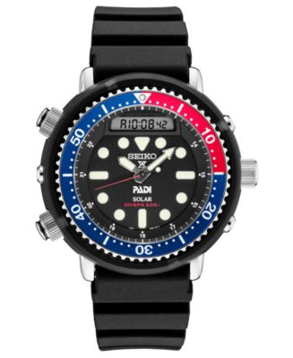 Seiko Men's Solar Analog-Digital Prospex Divers Black Silicone Strap Watch   & Reviews - All Watches - Jewelry & Watches - Macy's