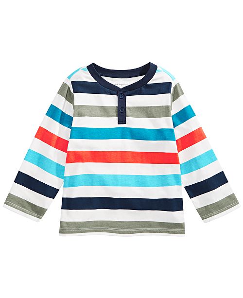 First Impressions Baby Boys Cotton Striped Henley Top Created For