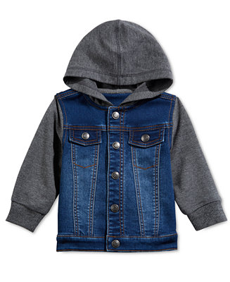 First Impressions Baby Boys Contrast Denim Hoodie, Created for Macy's ...