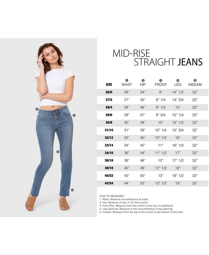 Lola Jeans Mid Rise Straight Jeans - Macy's