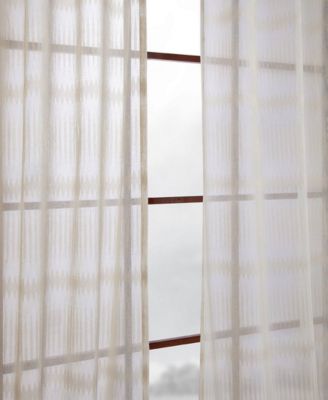 Polaris Geometric Patterned Faux Linen Sheer Curtain