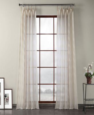 Exclusive Fabrics Furnishings Patterned Linen Sheer Curtain 96" x 50" Curtain Panel