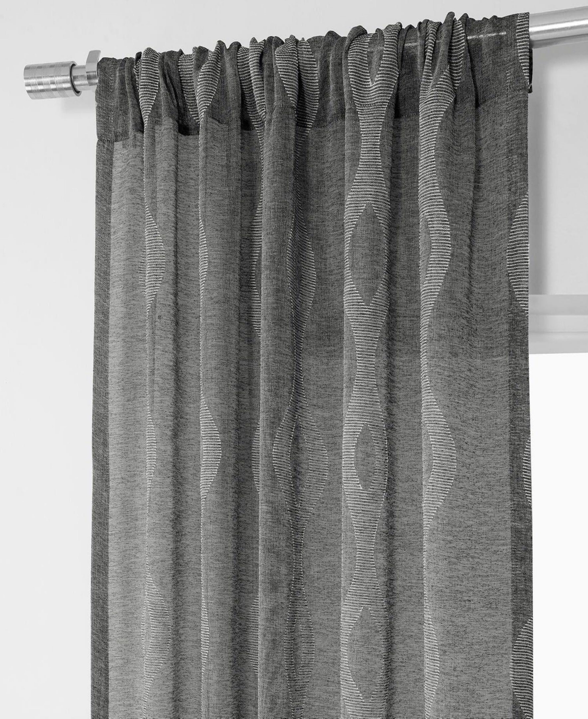Half Price Drapes Vega Striped Patterned Faux Linen Sheer Curtain