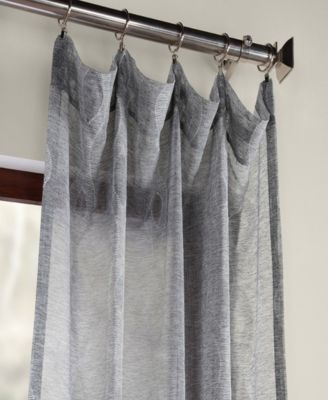 Vega Striped Patterned Faux Linen Sheer Curtain