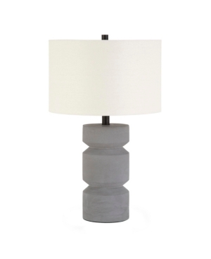 Reyna Industrial Farmhouse Concrete Table Lamp with Linen Shade