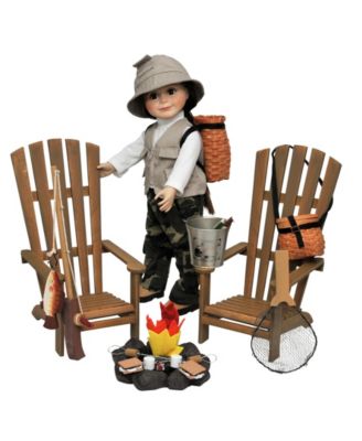 The Queen's Treasures - AGWACOMP,  Complete 18" Doll Adirondack Outdoor Camping and Fishing Adventure 21 Piece Set