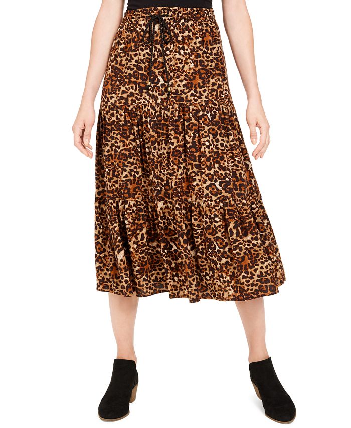 Style & Co Animal-Print Skirt, Created for Macy's - Macy's