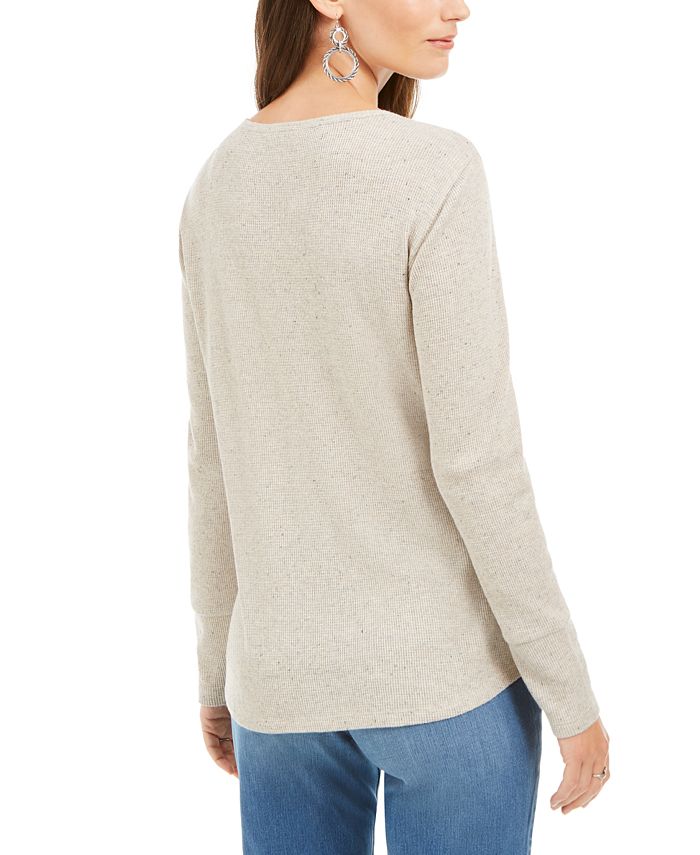 Style & Co Petite Embroidered Thermal Top, Created for Macy's - Macy's